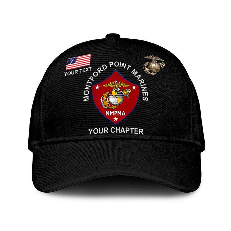 (Custom) Montford Point Marines Classic Cap African-American Marine Corps Simple - Black LT8