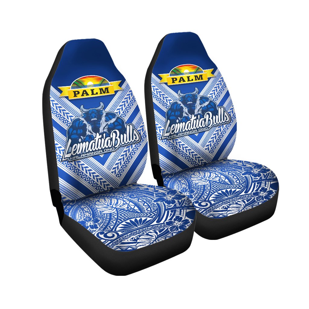 Mate Ma'a Tonga Car Seat Covers Leimatu'a Bulls Creative Style Blue LT8 - Wonder Print Shop