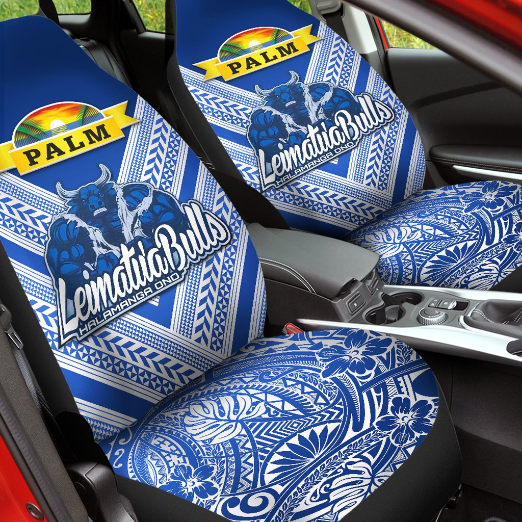 Mate Ma'a Tonga Car Seat Covers Leimatu'a Bulls Creative Style Blue LT8 - Wonder Print Shop