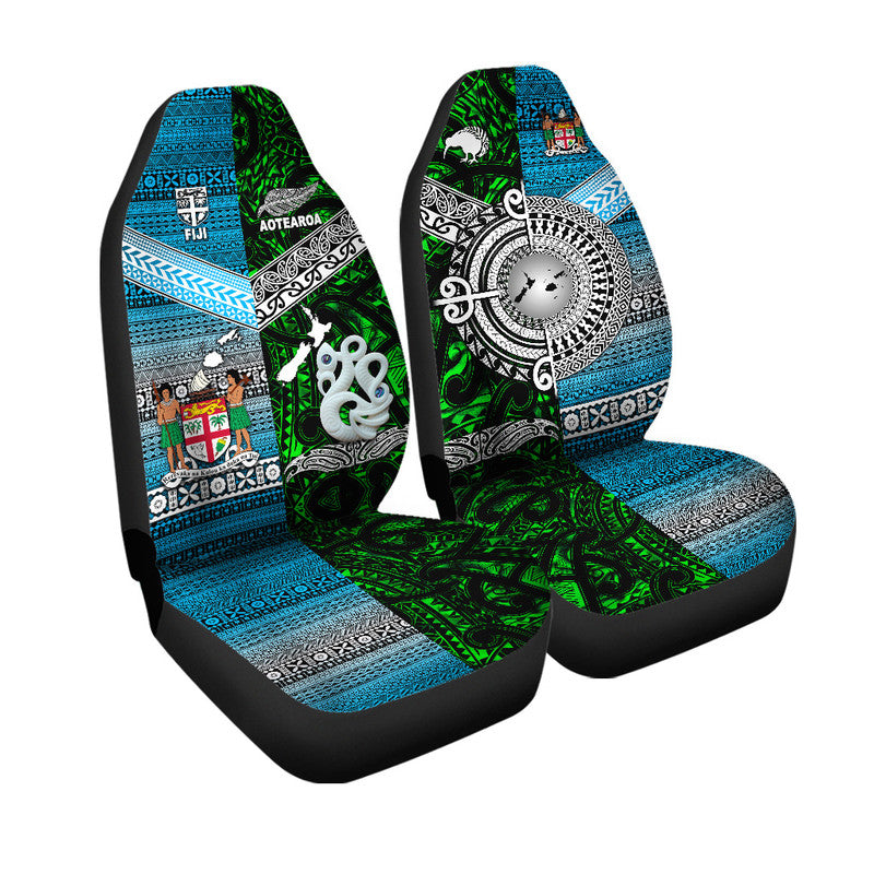 New Zealand and Fiji Car Seat Cover Together Green LT8 - Wonder Print Shop