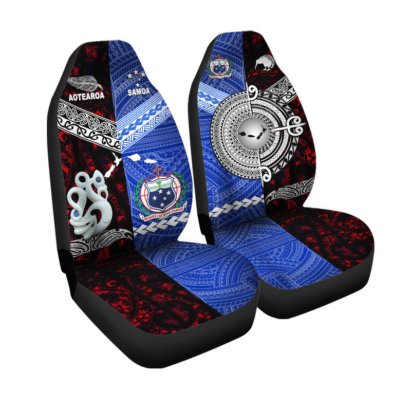 New Zealand and Samoa Car Seat Cover Together Red LT8 - Wonder Print Shop