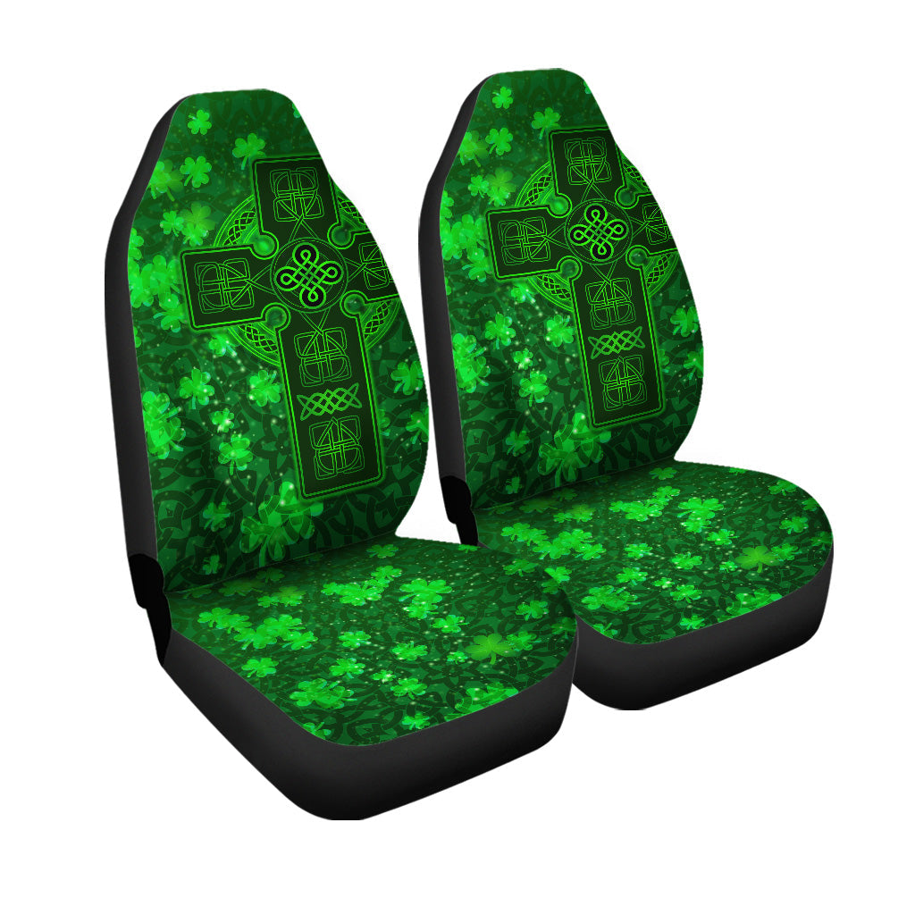 Celtic Cross Car Seat Cover With Shamrock Simple Style LT8 - Wonder Print Shop