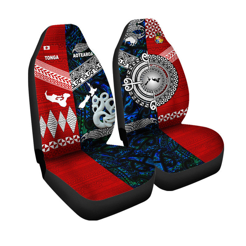 New Zealand and Tonga Car Seat Cover Together Blue LT8 - Wonder Print Shop