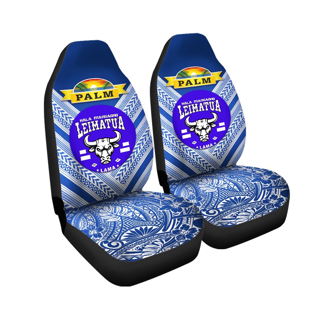 Mate Ma'a Tonga Car Seat Covers Leimatu'a Bulls Creative Style Blue NO.1 LT8 - Wonder Print Shop