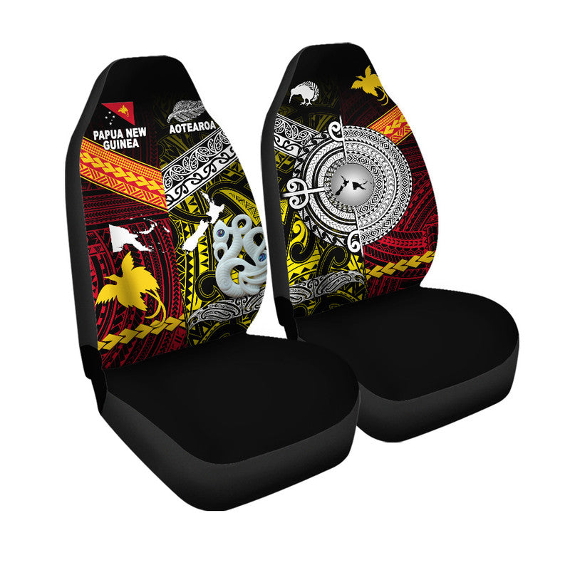 New Zealand and Papua New Guinea Car Seat Cover Together Yellow LT8 - Wonder Print Shop