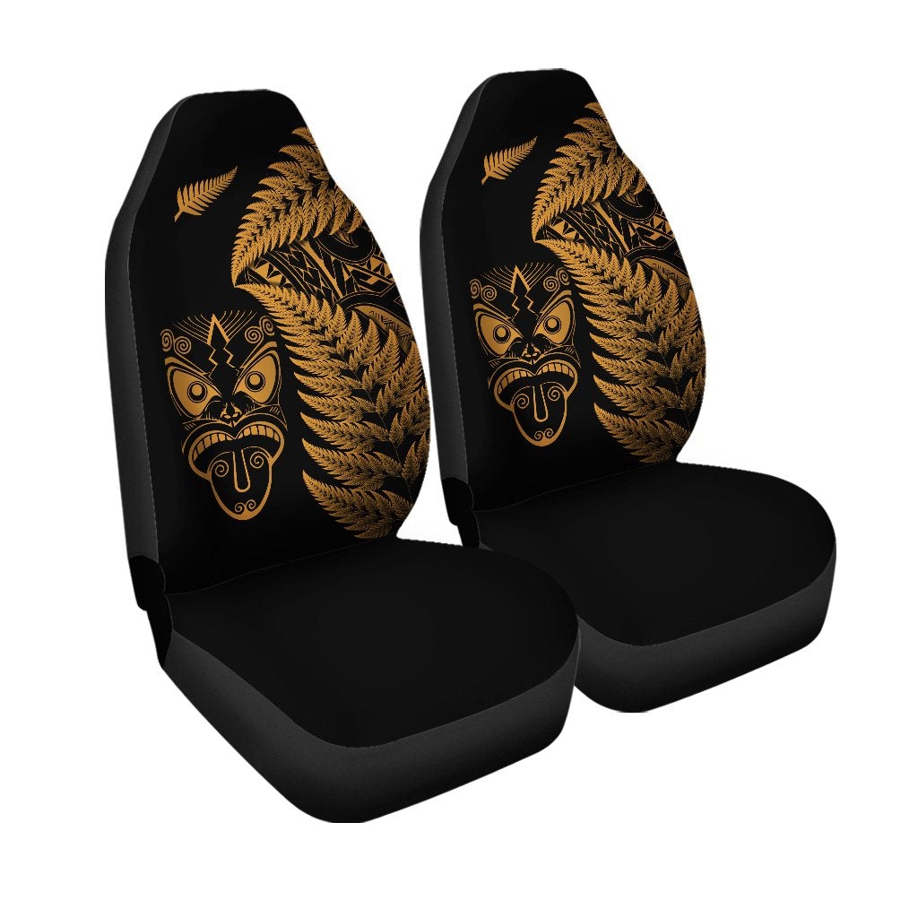 New Zealand Haka Rugby Maori Car Seat Cover Silver Fern Vibes Gold LT8 - Wonder Print Shop