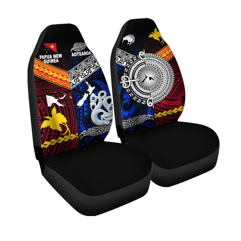 New Zealand and Papua New Guinea Car Seat Cover Together Blue LT8 - Wonder Print Shop