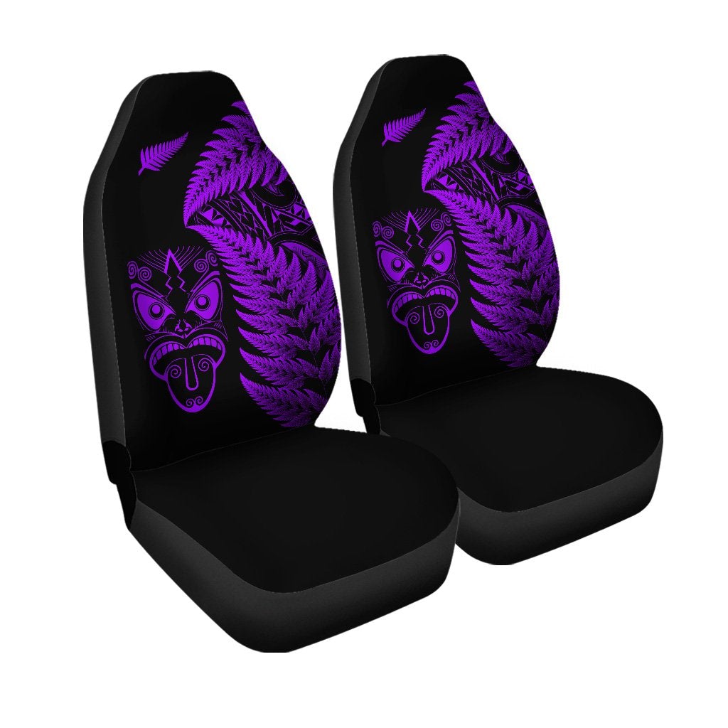New Zealand Haka Rugby Maori Car Seat Cover Silver Fern Vibes Purple LT8 - Wonder Print Shop