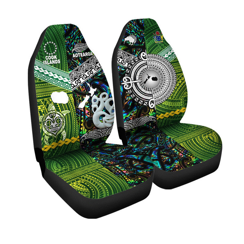 New Zealand and Cook Islands Car Seat Cover Together Paua Shell LT8 - Wonder Print Shop