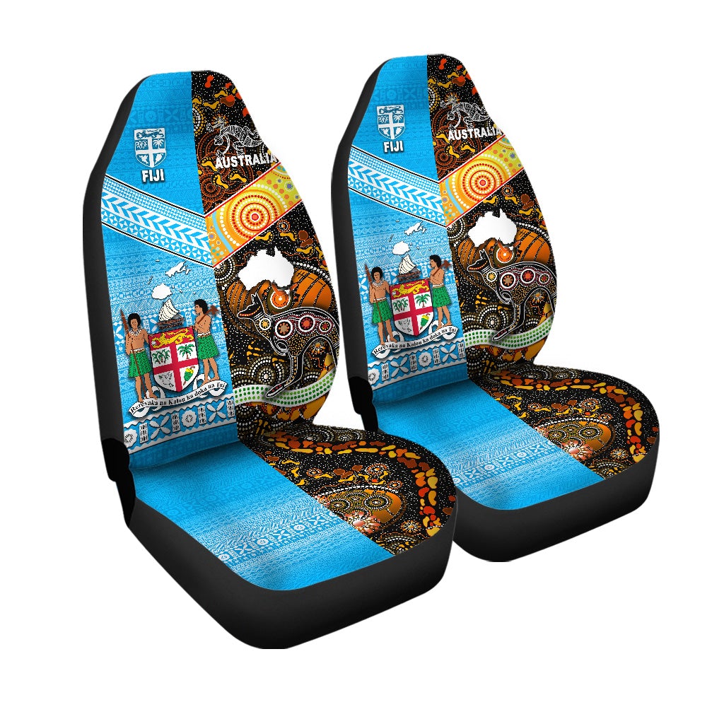 Australia Aboriginal And Fiji Tapa Car Seat Cover Together LT8 - Wonder Print Shop