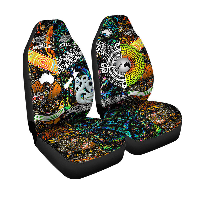 New Zealand Maori Aotearoa and Australia Aboriginal Car Seat Cover Together Paua Shell LT8 - Wonder Print Shop