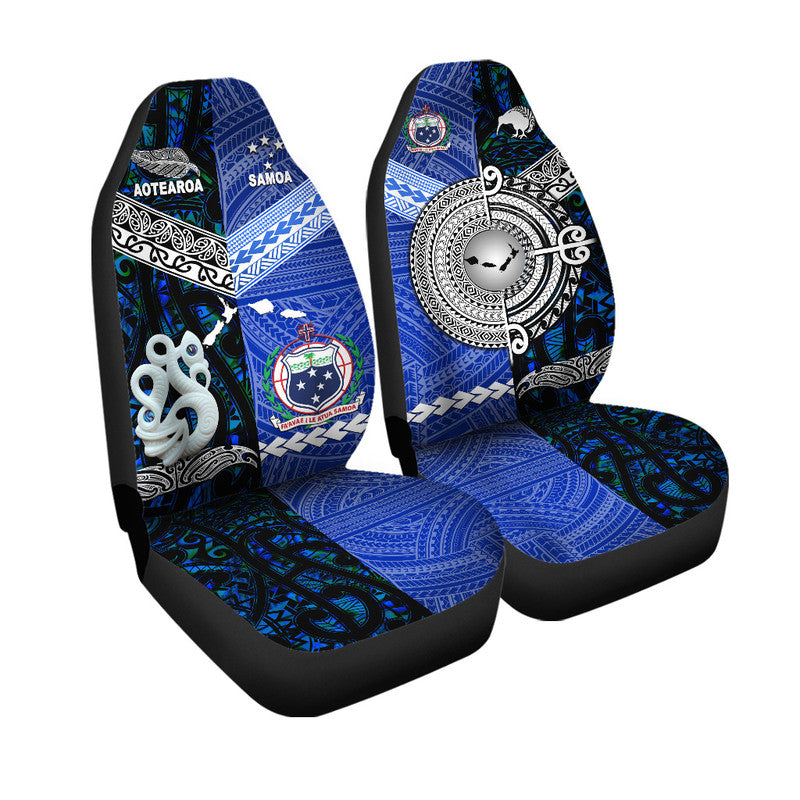 New Zealand and Samoa Car Seat Cover Together Blue LT8 - Wonder Print Shop
