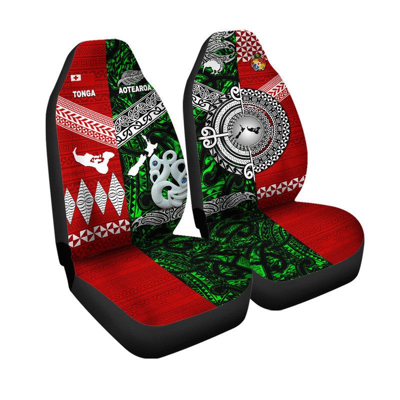 New Zealand and Tonga Car Seat Cover Together Green LT8 - Wonder Print Shop