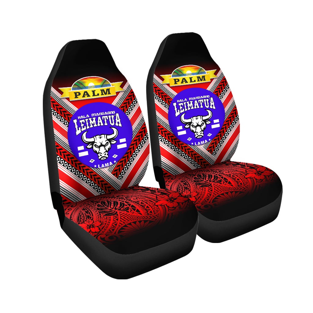 Mate Ma'a Tonga Car Seat Covers Leimatu'a Bulls Creative Style Red NO.1 LT8 - Wonder Print Shop