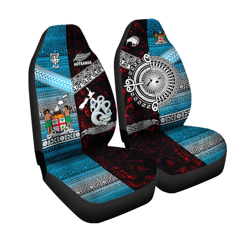 New Zealand and Fiji Car Seat Cover Together Red LT8 - Wonder Print Shop