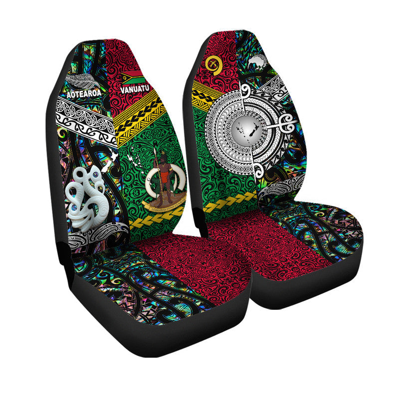 New Zealand and Vanuatu Car Seat Cover Together Paua Shell LT8 - Wonder Print Shop