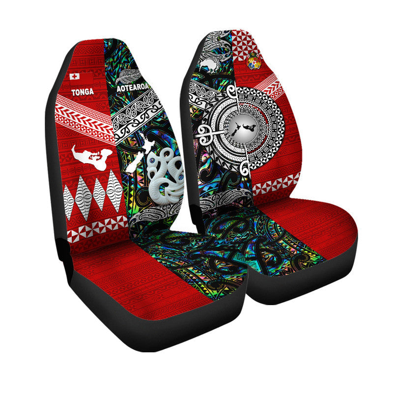 New Zealand and Tonga Car Seat Cover Together Paua Shell LT8 - Wonder Print Shop