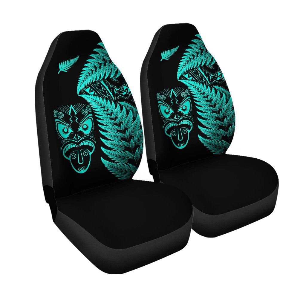 New Zealand Haka Rugby Maori Car Seat Cover Silver Fern Vibes Turquoise LT8 - Wonder Print Shop