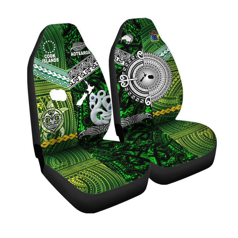 New Zealand and Cook Islands Car Seat Cover Together Green LT8 - Wonder Print Shop