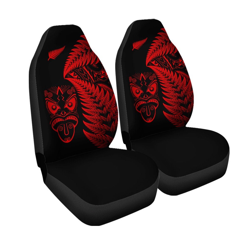 New Zealand Haka Rugby Maori Car Seat Cover Silver Fern Vibes Red LT8 - Wonder Print Shop