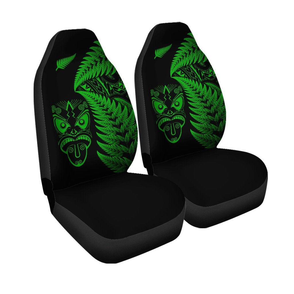 New Zealand Haka Rugby Maori Car Seat Cover Silver Fern Vibes Green LT8 - Wonder Print Shop