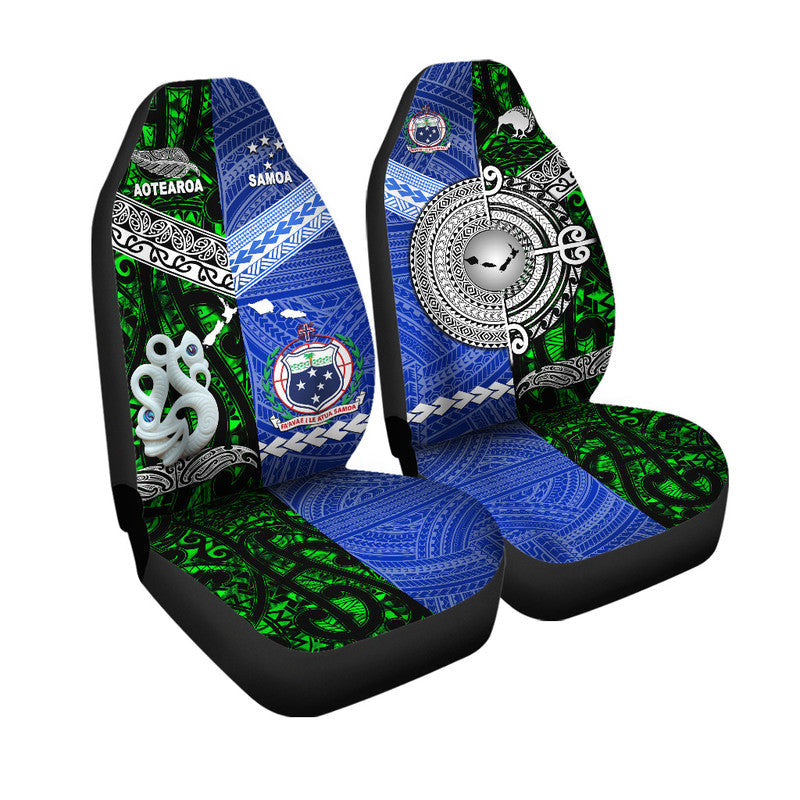 New Zealand and Samoa Car Seat Cover Together Green LT8 - Wonder Print Shop