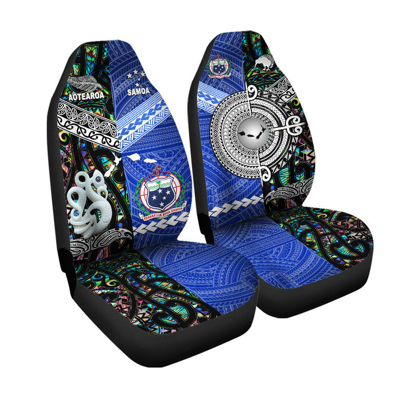 New Zealand and Samoa Car Seat Cover Together Paua Shell LT8 - Wonder Print Shop