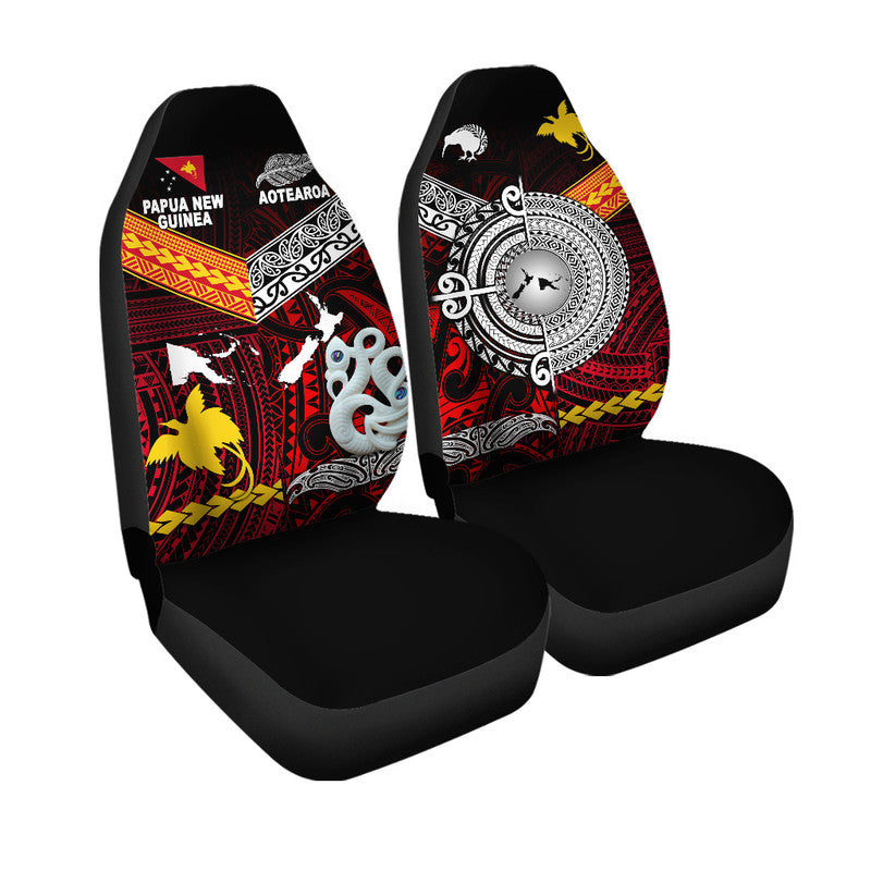 New Zealand and Papua New Guinea Car Seat Cover Together Red LT8 - Wonder Print Shop