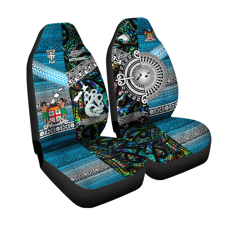 New Zealand and Fiji Car Seat Cover Together Paua Shell LT8 - Wonder Print Shop
