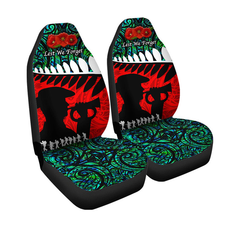 New Zealand Maori ANZAC Car Seat Cover Remembrance Soldier Turquoise LT8 - Wonder Print Shop