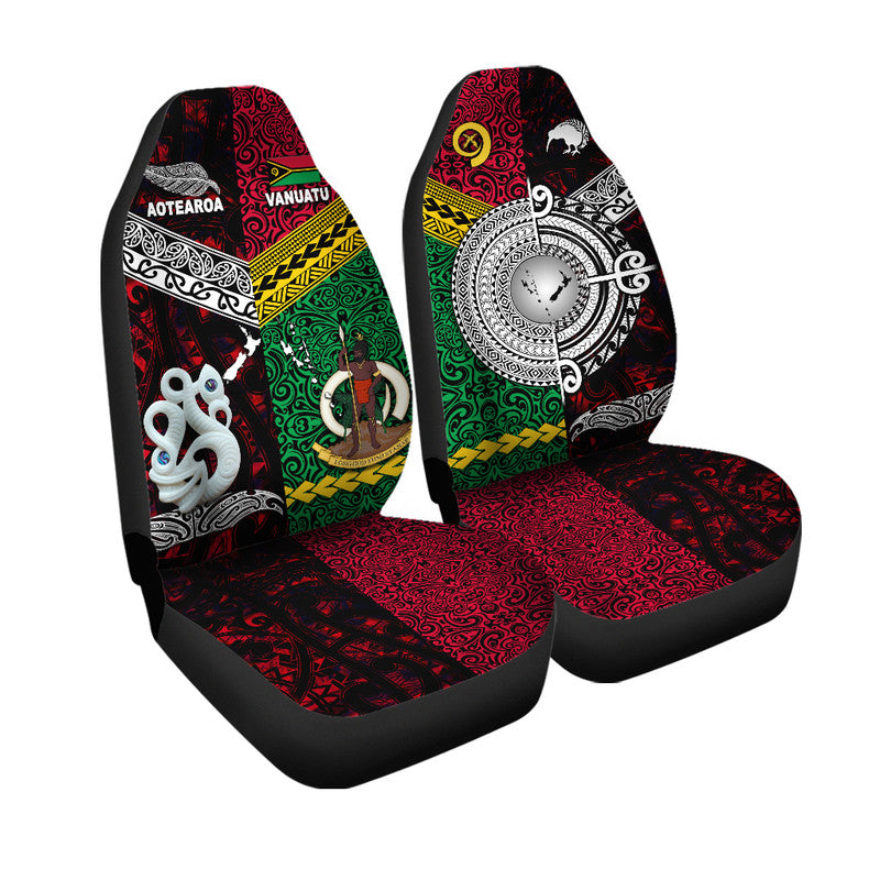 New Zealand and Vanuatu Car Seat Cover Together Red LT8 - Wonder Print Shop