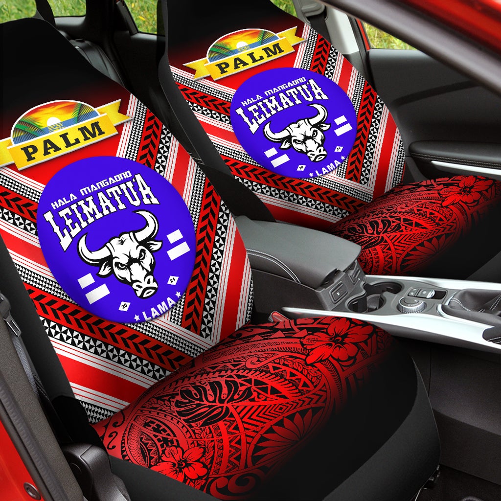 Mate Ma'a Tonga Car Seat Covers Leimatu'a Bulls Creative Style Red NO.1 LT8 - Wonder Print Shop