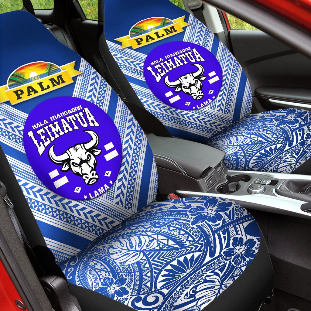 Mate Ma'a Tonga Car Seat Covers Leimatu'a Bulls Creative Style Blue NO.1 LT8 - Wonder Print Shop