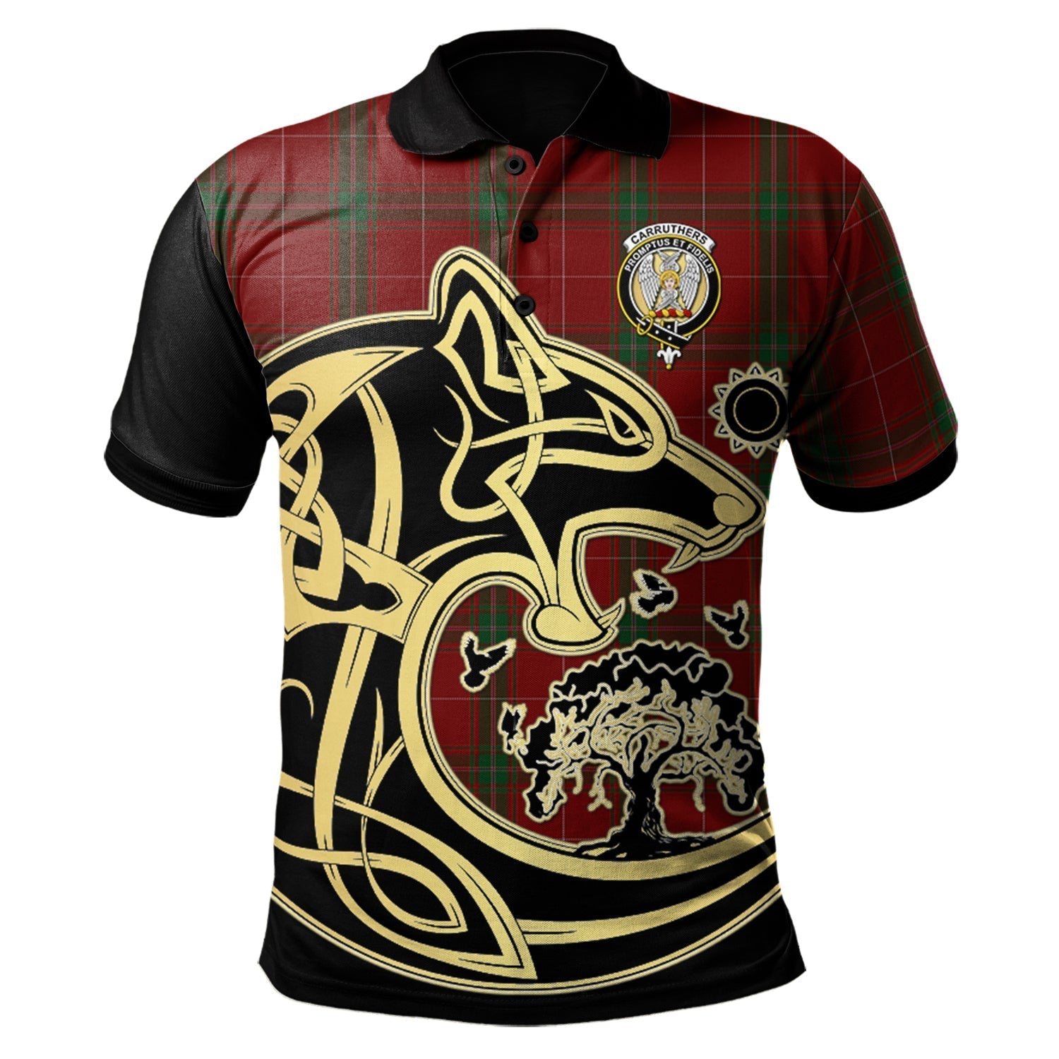 scottish-carruthers-clan-crest-tartan-celtic-wolf-style-polo-shirt