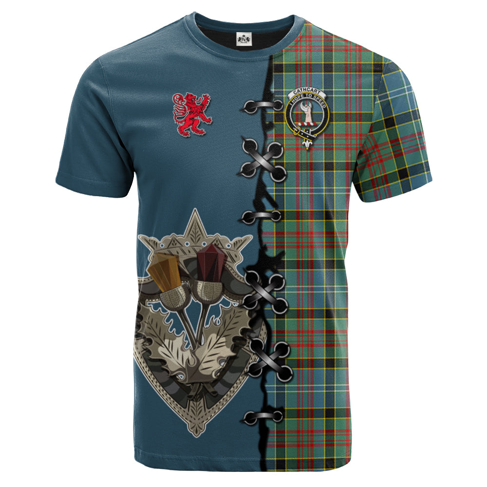 scottish-cathcart-clan-crest-tartan-lion-rampant-and-celtic-thistle-t-shirt