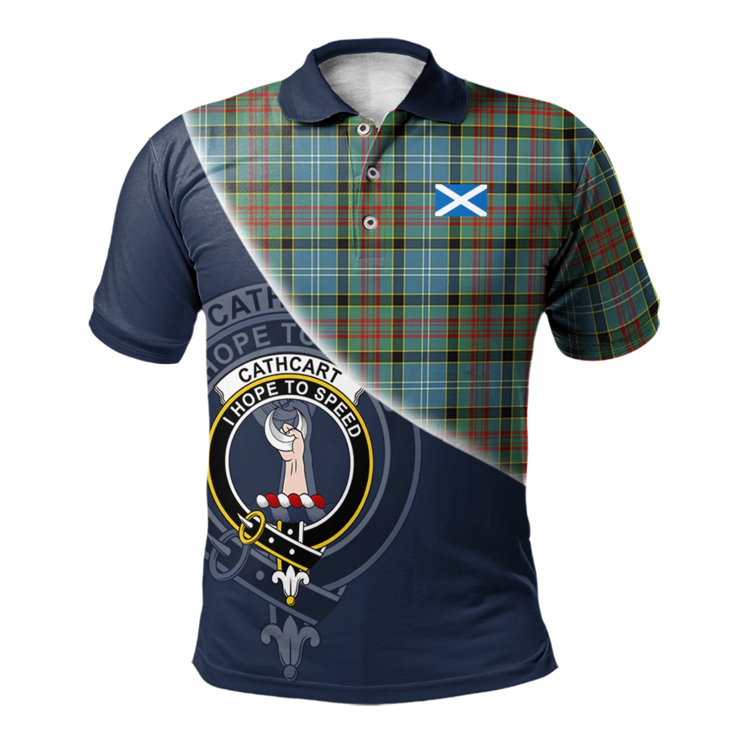scottish-cathcart-clan-crest-tartan-scotland-flag-half-style-polo-shirt