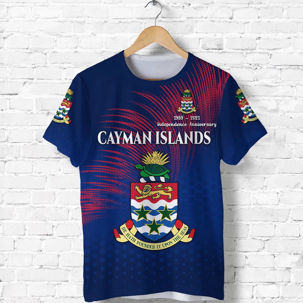 Cayman Islands T Shirt Coat Of Arms Independence Anniversary Simple Style Blue LT8 - Wonder Print Shop