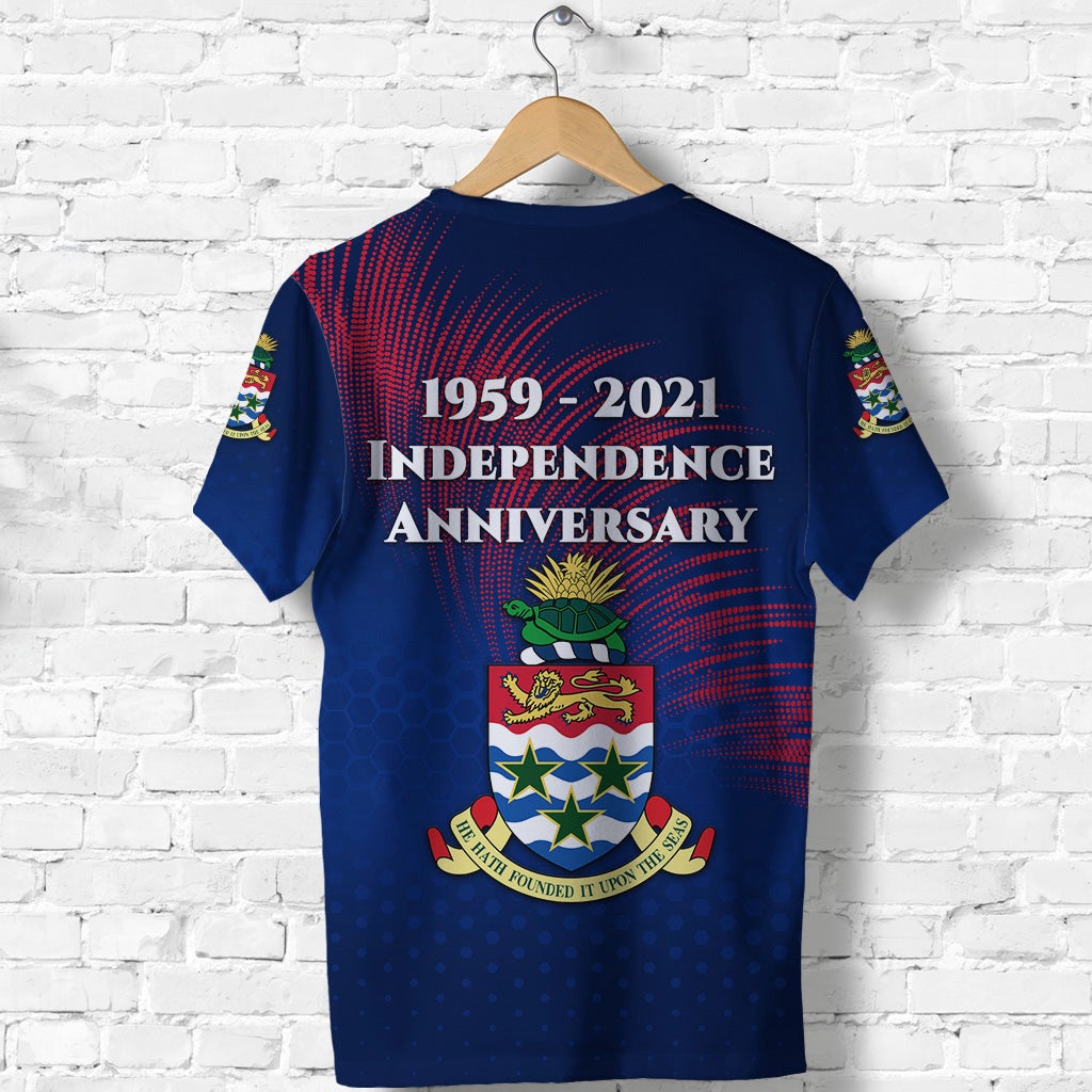 Cayman Islands T Shirt Coat Of Arms Independence Anniversary Simple Style Blue LT8 - Wonder Print Shop