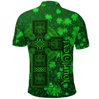 Custom Celtic Cross Polo Shirt With Shamrock Simple Style LT8 - Wonder Print Shop