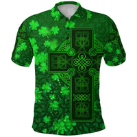 Custom Celtic Cross Polo Shirt With Shamrock Simple Style LT8 - Wonder Print Shop