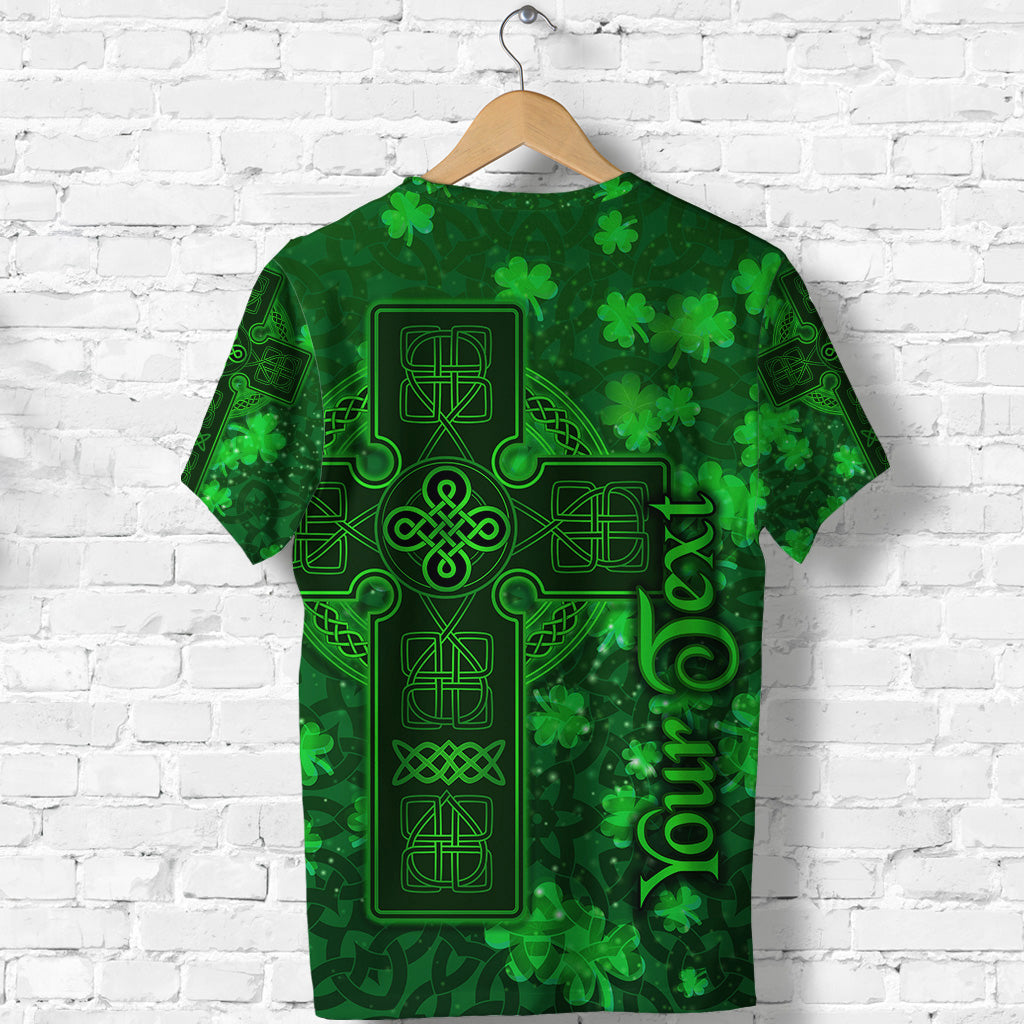 Custom Celtic Cross T Shirt With Shamrock Simple Style LT8 - Wonder Print Shop