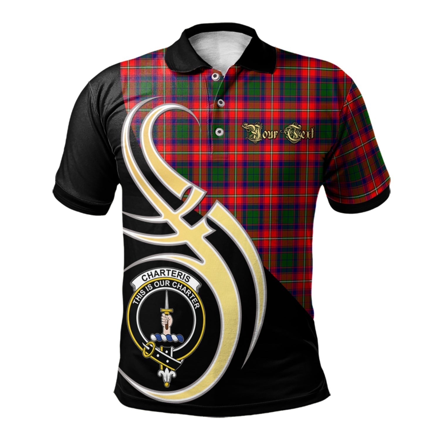 scotland-charteris-clan-crest-tartan-believe-in-me-polo-shirt