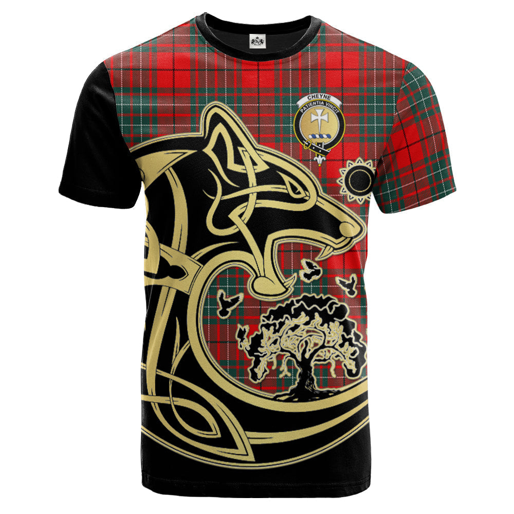 scottish-cheyne-clan-crest-celtic-wolf-tartan-t-shirt
