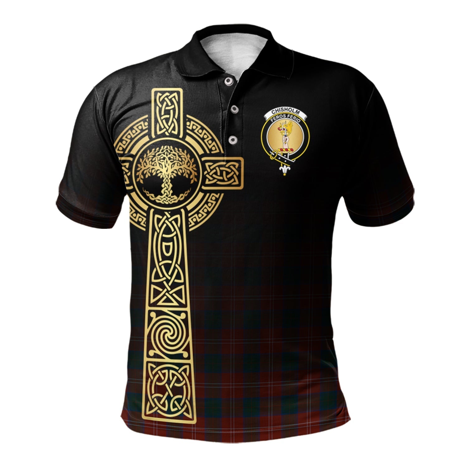 scottish-chisholm-ancient-clan-crest-tartan-celtic-tree-of-life-polo-shirt