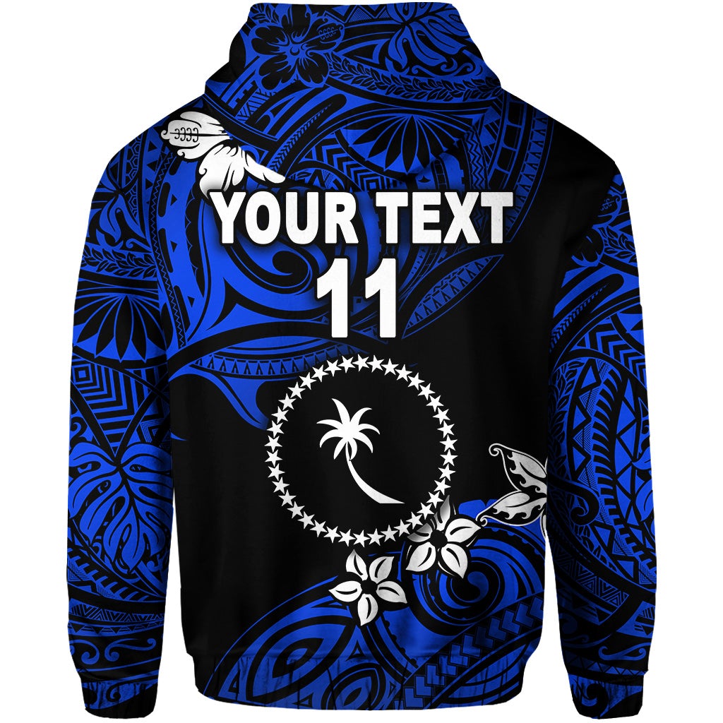 Custom FSM Chuuk Zip Hoodie Unique Vibes Blue LT8 - Wonder Print Shop