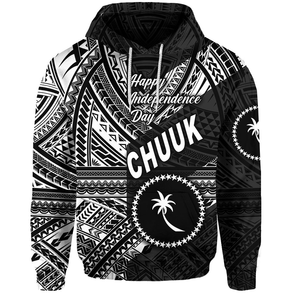Custom FSM Chuuk Hoodie Happy Independence Day Original Vibes Black LT8 - Wonder Print Shop