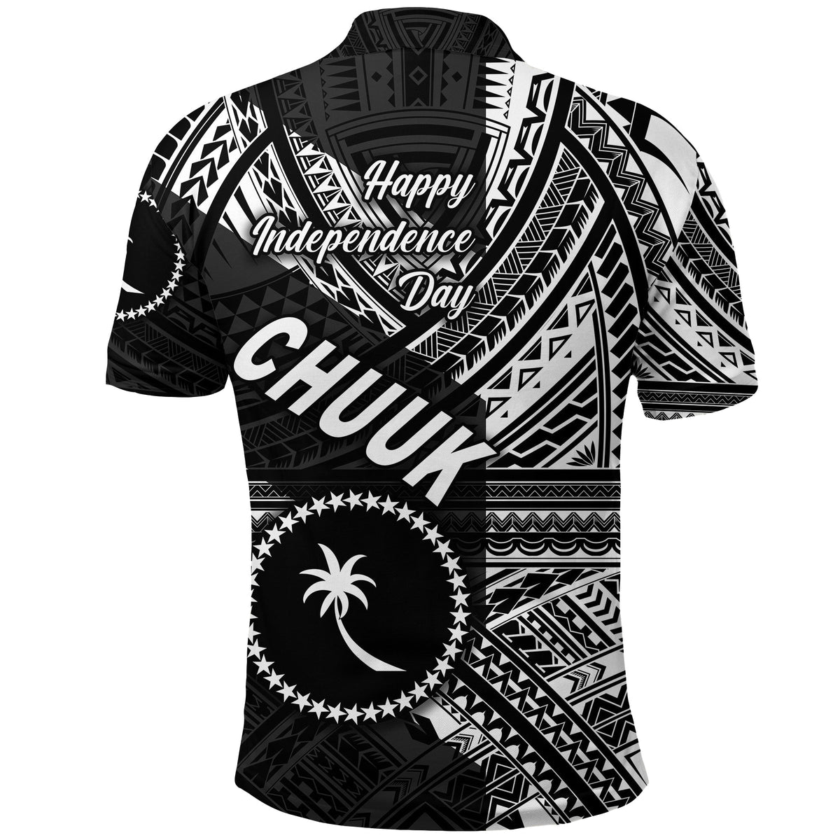 FSM Chuuk Polo Shirt Happy Independence Day Original Vibes Black LT8 - Wonder Print Shop
