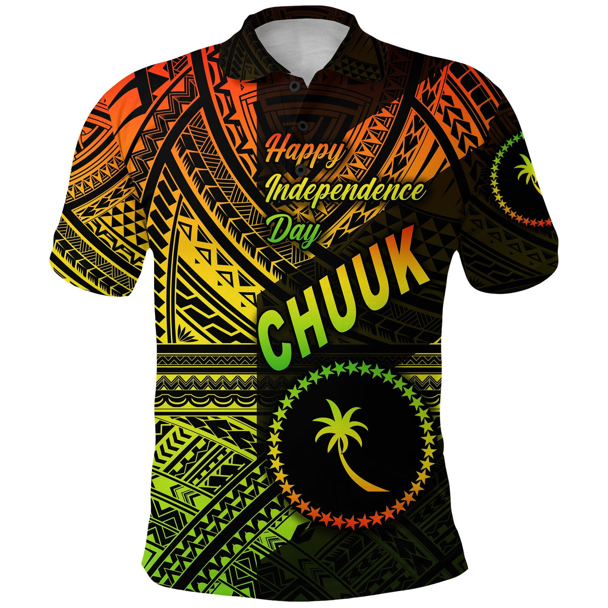 FSM Chuuk Polo Shirt Happy Independence Day Original Vibes Reggae LT8 - Wonder Print Shop