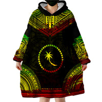 Chuuk Reggae Polynesian Tentacle Tribal Pattern Wearable Blanket Hoodie - Wonder Print Shop