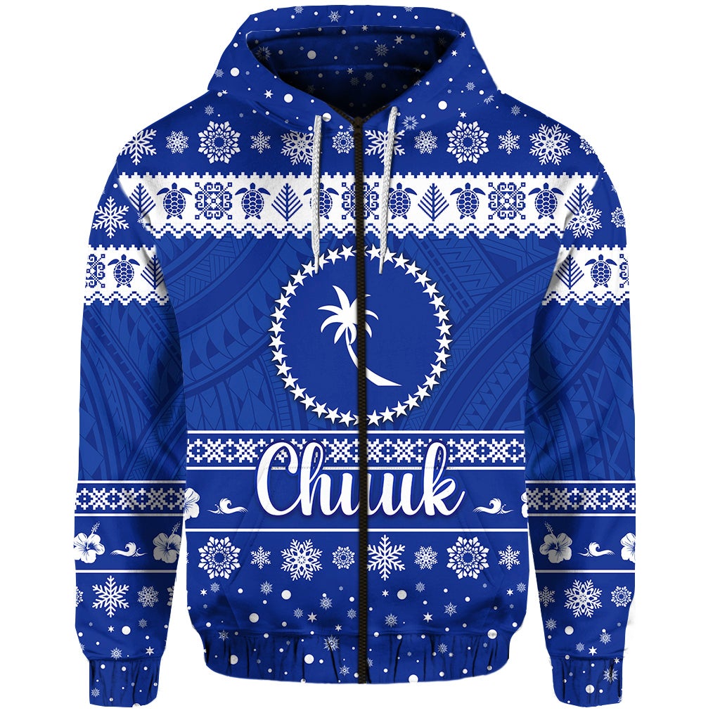 Christmas FSM Chuuk Zip Hoodie Simple Style LT8 - Wonder Print Shop